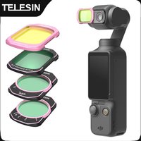 TELESIN Camera Filter Set For DJI OSMO Pocket 4 3 CPL VND Black Diffusion 1/4 Cool ROSE Wide Angel HD Opitical Glass Lens Filter