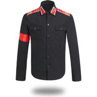Michael Jackson Anti-War Military Shirt Men's Vintage Button Up Shirt With Epaulets Iconic Pop Star Cosplay Costume Outfit