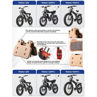 AliExpress NONE Semi-metal Brake Pads Front/Rear for Ridstar Q20/Q20Pro H26Pro EKX X2 X21 Freego X2 Ebike Motorcycle High Performance Disc Set