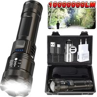 Super-bright LED Flashlight Rechargeable Long Range Tactical Torch for Outdoor Waterproof Emergency for Camping Fishing Lantern