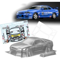 1set GTR R34 1/10 1:10 M car PC body shell 210mm wheelbase clean RC drift body shell for RC TAMIYA CARTEN M car