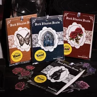 20pcs Black Cat Dark Fantasy Writing Alien Material package Decorative Stationery Background Gothic Hard Card Sticker 120*86mm