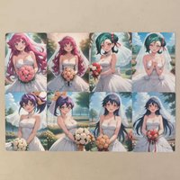 8Pcs/set Sexy Card Yugioh Beautiful girl wedding dressโโ Tori Romin Saotome Rei Celina Ruri Little Night Collection Card 18+