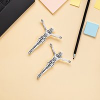 3Pcs Silver Metal Jesus Corpus Catholic Sculpture Sturdy Design Ideal for DIY Cross Making Religious Wall Hanging Crucifix