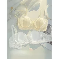 32/34 French Sexy Pure Rabbit Ears Cup Push-up Underwear Female Summer Thin Big Chest Small Chest Tight Anti-sag Lace Bra Cover