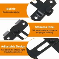 Stainless Steel Toggle Latch Sliding Barn Door Lock Black Iron Right Angle Barn Lock Door Lock Guard Latch Bolt
