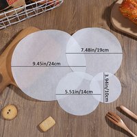50Pcs Circle Parchment Paper Baking Oiled Paper Multifunction Liner BBQ Oven Patty Hamburger Paper Steamer Liners Baking Tool