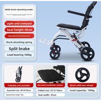 Aluminum Alloy Portable Wheelchair Folding Ultra-light Elderly Simple Small Manual Scooter Can Be on The Plane
