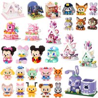 Disney Zootopia Small LinaBell Building Blocks Judy Nick Model Donald Duck Education Lotso Toys Mickey Mouse For Kids Birthday