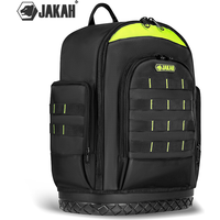 JAKAH New Heavy Duty Thickened Tool Backpack with Plastic Bottom for Tool Bag Organizer Electrician Man Gift HL096