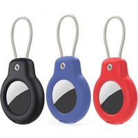 For Apple Air Tag Case Plastics Holder Anti-Loss Keychain With Steel Wire Line For Pets Collar Backpack Luggage Tag GPS Tracking