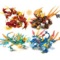 2024 Ninja Legacy Flying Red Golden Fire Dragon Building Blocks Kit action figure Bricks Classic Movie Model Kids Boys Toys Gift