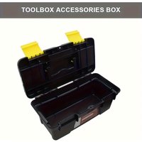 Large-Capacity Household Toolbox with Multiple Top Compartments, Plastic Tool Organizer with Lid & Handle, for Workshop Garage