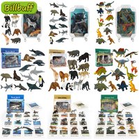 Mini Simulation African Wild Lion Farm Animals Sets Tiger Elephants Action Figures Figurines Model Educational Toys for children