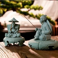 Miniature Figurine Sandstone Statue Flower Pot Decoration Artwork Landscape Home Ornament Garden Accessories for Micro Landscape