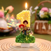 Bougies Chiffres Numériques Mignonnes et Tendance T-O-Y Story 0-9 pour Décoration de Gâteau d'Anniversaire Enfant, Accessoire de Fête Thème Dessin Animé
