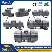 PVC Water Flow Sensor High Precision Pipeline Type Flow Meter Liquid Flow Rate Indicator for Farm Garden Irrigation DN15-DN80