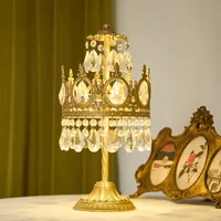 Modern Luxury Chandelier LED Crystal Retro French Pendant Lamp Living Room Restaurant Bedroom Golden Crown Indoor Lighting
