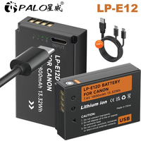 LP-E12 LPE12 LP E12 Camera Battery with Type-C Input Port for Canon Rebel SL1 100D Kiss X7 EOS-M EOS M M2 EOS M10 M50 M100 M200
