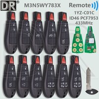DR M3N5WY783X ID46 PCF7953 433MHz Keyless Go Car Remote Key 1YZ-C01C For Jeep Grand Cherokee Dodge RAM Chrysler Town&Country