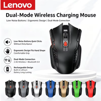 Lenovo Dual-mode 2.4GHz Bluetooth Rechargeable Mouse Wireless Optoelectronic Gaming Mouse Silent Clicks for Office Gamer