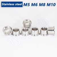 1PCS Stainless Steel Flanging Sleeve Bore 5mm 6mm 8mm 10mm Unthreaded Bushings Bearing Bushing Guide Sleeves