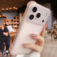 Luxury Matte Airbag Bumper Phone for iPhone 17 16 15 Pro Max 14 11 12 13 Pro 16e Skin Feel Ultra Slim Shockproof Soft TPU Cover