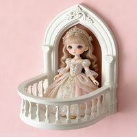 Juliet Balcony Shelves Plastic No-punch Sticker for Bjd Doll Camera Bathroom Stand Wall Decor Cute Shelves