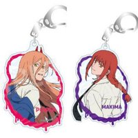 Chainsaw Man Anime KeyChain Makima Power Men Key Chain for Women Cartoon Cosplay Creative Kawaii Figure Acrylic Keyring Gifts