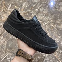 Casual Sneakers for Men's New Canvas Board Shoes Men's Round Toe Ultra Light Thick Sole Black Breathable Mesh Mens Shoes