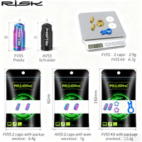 RISK Mountain Road Bicycle Presta Schrader Nozzle Valve Core Cap Titanium Alloy Screws Bike Valve Cap French American Dustproof