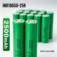 18650 INR18650-25R Wiederaufladbare Lithium-Batterie 2500mAh 3,6V 20A Hochstrom-Li-Ionen-Zelle, Geeignet für DIY-Akkupacks, Elektrowerkzeuge, Roller, EU-Lager, schneller Versand