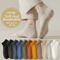 95% Combed Cotton Socks Men Business Dress Short Socks Soft Breathable Spring Summer Colorful Sock For Man 5Pairs Ankle Socks