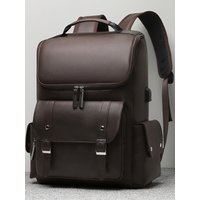 Retro Leather Backpack for Men And Women College Versatile Commuter 15 Inch Laptop Bag Business Backpack Waterproof Zipper