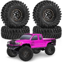 1.0 inch Metal Beadlock Wheel & Tire Upgrade Set for 1/18 TRX4M Ascent-18 1/24 Axial SCX24 FCX24 AX24 RC Crawler