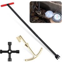 16"/17"/Telescopic Water Meter Key Kit Multi-functional T Handle Meter Wrench 3/4" Key Opening Water Shut Off Tools Water Wrench
