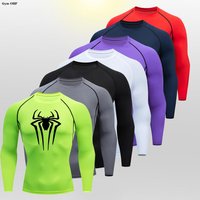 Spider Men Running T Shirt Long Sleeve Quick Dry Shirt Training Yoga Tights Compression T-Shirt Gym Top Jogging Sweatshirt Sport