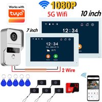 7/10inch Wifi 2 Wire Intercom Door Bell Video Intercom System For Home Doorphone WiFi TUYA Smart Life APP 1080P Touch Monitor