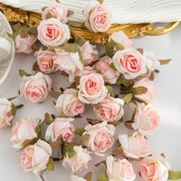10/20PCS Artificial Flower Silk Rose Head Wedding Bride Bouquet Decor Home Room Outdoor Garden Mother's Day DIY Hairpin Gift Box