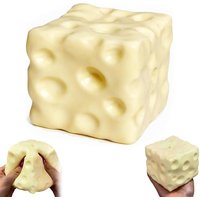 Cheese Cube Shaped Squeeze Ball Big Non Bounce Fidget Stress Toy Sensory ASMR Desk Decor for Home Office Classroom Party Gift