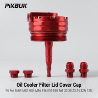 PIKBUK Oil Cooler Filter Lid Cover Cap with AN10 Fittings for BMW M52 M54 M56 E46 E39 E60 E61 X3 X5 Z3 Z4 328i 325i