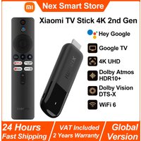 2025 Xiaomi TV Stick 4K 2nd Gen, Google TV, WiFi 6 draagbare streaming media, Netflix Google Assistant, Smart TV Dongle BT5.2
