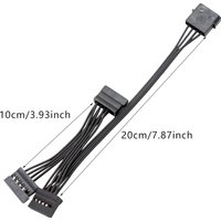 4Pin Hard Drive Power Cable 1 Male to 3/4/5/6 Female Splitter Adapter SATA Power Hard Disk Extension Fit Compatible DIY PC Sever