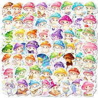 56/112Pcs Colorful Mushroom Creative Cartoon Stickers DIY for Stationery Box Pen Holder Lunch Box Phone Laptop Guitar Waterproof