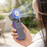 Ice Compress Cool Refrigeration Electric Fan Colorful Lighting 199 Gears Personal Cooling Fan High Wind Speed Quiet Operation