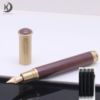 1 Set(Pen+4 Sacs) JD-Vintage Classic Style Mini Short Pocket Calligraphy Wooden Fountain Pen