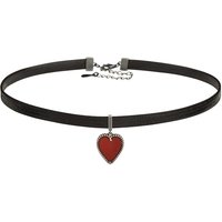 Kpop Simple Red Heart Pendant Necklace Neo Gothic Pu Leather Choker Fashion Clavicle Chain Collar Vintage Jewelry Wholesale