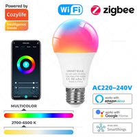 Zigbee 3.0 Smart Home Led Lamp Led Light bulb RGBCW E27 WIfI 12W Support Amazon Alexa Google Assistant APP Voice Control 220V