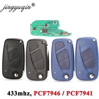 jingyuqin 2/3Buttons Flip Remote Key 433mhz for Delphi FIAt 500 Punto Ducato Stilo Panda Bravo Key ID46 PCF7946 / 7941 Chip