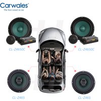 1kit 6.5 Inch 2-way Car Audio Speaker Set Tweeter Sub Woofer 2-way Coaxial Horn 6.5” Woofer Treble Bass Speaker Kit With Divider